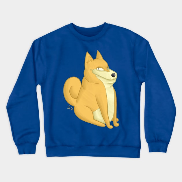 Sly Shibe Shiba Inu Crewneck Sweatshirt by The Cat that Draws